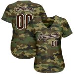 Personalized Camo Baseball Jersey - Brown-White Authentic Salute to Service Personalized Camo Brown-White Authentic Salute