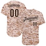Personalized Camo Baseball Jersey for Salute to Service, Brown-White Design Personalized Camo Brown-White Salute To Service