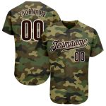 Personalized Salute to Service Camo Baseball Jersey in Brown and White - Customizable 2 Personalized Camo Brown-White Salute