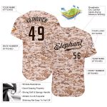 Personalized Camo Baseball Jersey for Salute to Service, Brown-White Design Personalized Camo Brown-White Salute To Service