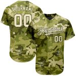 Personalized Camo 3D Skull Baseball Jersey in Cream-Olive Fashion Style Personalized Camo Cream-Olive 3D Skull Fashion Baseball