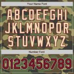 Custom Camo Crimson Black Varsity Jacket with Personal Name & Number - Salute to Service Full-Snap Bomber Personalized Camo