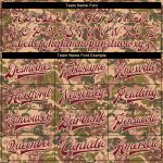 Custom Name and Number Camo Crimson City Bomber Varsity Jacket - 3D Pattern Military Badge Full-Snap Design Salute to Service