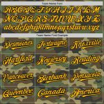 Custom Name Number Baseball Jersey - Personalized Camo Gold-Black Authentic Salute To Service Personalized Camo Gold-Black