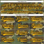 Custom Name and Number Camo Gold-Black Salute To Service Hockey Lace Neck Jersey - Personalized Team Jersey Personalized