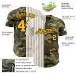 Custom Name and Number Camo Cream-Black Pinstripe Baseball Jersey - Authentic Salute To Service Fashion Team Jersey Personalized