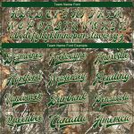 Camo Green-Cream 3D Realistic Forest Camouflage Varsity Letterman Jacket - Personalized Full-Snap Bomber Salute To Service