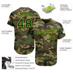 Camo Green Gold Personalized Salute to Service Jersey for Men Basebal Personalized Camo Green-Gold Salute To Service Baseball