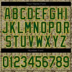 Personalized Camo Green Gold Military Tribute Baseball Jersey - Salute to Service 3 Personalized Camo Green-Gold Salute To