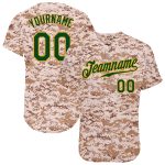 Personalized Camo Baseball Jersey - Green Gold Salute To Service Design Personalized Camo Green-Gold Salute To Service Baseball