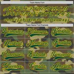 Custom Camo Green Gold Hockey Jersey | Salute to Service Design Personalized Camo Green-Gold Salute To Service Hockey Jersey