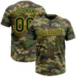 Camo Green Gold Personalized Salute To Service Unisex Softball Jersey - Two-Button Design Personalized Camo Green-Gold Salute