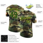 Camo Green Yellow Personalized Performance T-Shirt, Salute To Service Design Personalized Camo Green-Yellow Performance Salute