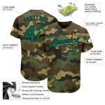 Custom Camo Baseball Jersey with Personalized Name and Number, Kelly Green-Black Authentic Salute to Service Design Personalized