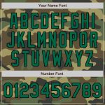 Custom Camo Baseball Jersey with Personalized Name and Number, Kelly Green-Black Authentic Salute to Service Design Personalized