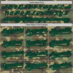 Custom Name & Number Unisex Softball Jersey - Personalized Camo Kelly Green-Black Salute to Service, Two-Button Design Personalized