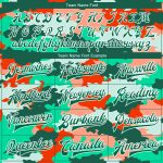 Personalized Camo Jacket Fluorescent Green-White 3D Bomber Full-Snap Varsity Letterman Salute To Service Personalized Camo
