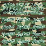 Personalized Camo Green and White 3D Bomber Varsity Jacket - Salute to Service Letterman Jacket Personalized Camo Kelly Green-White