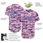 Personalized Light Blue Pink Camo Salute to Service Baseball Jersey for Men Personalized Camo Light Blue-Pink Salute To Service
