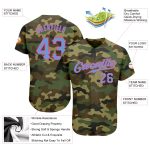 Personalized Camo Baseball Jersey in Light Blue and Pink - Salute to Service Design Personalized Camo Light Blue-Pink Salute