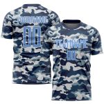 Light Blue Royal Camo Personalized Soccer Jersey - Salute To Service Uniform Personalized Camo Light Blue-Royal Sublimation