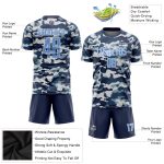 Light Blue Royal Camo Personalized Soccer Jersey - Salute To Service Uniform Personalized Camo Light Blue-Royal Sublimation