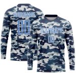 Light Blue Royal Camo Personalized Soccer Jersey - Salute To Service Uniform Personalized Camo Light Blue-Royal Sublimation