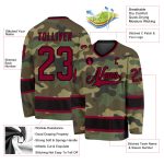 Personalized Camo Hockey Jersey in Maroon & Black, Salute To Service Design Personalized Camo Maroon-Black Salute To Service