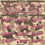 Personalized Desert Camouflage Bomber Jacket Maroon-Cream 3D Varsity Letterman Salute To Service Full-Snap Personalized Camo