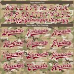 Custom Name Number Personalized Camo Jacket Maroon-Cream 3D Desert Bomber Varsity Letterman Salute to Service Personalized