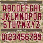 Custom Name Number Personalized Camo Jacket Maroon-Cream 3D Desert Bomber Varsity Letterman Salute to Service Personalized