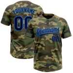 Personalized Camo Jersey for Men & Women - Navy-Electric Blue Salute to Service Two-Button Softball Outfit Personalized Camo