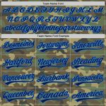Personalized Navy Electric Blue Camo Softball Jersey Custom Name Number Unisex Two-Button Salute to Service Team Apparel