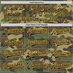 Personalized Navy-Gold Camo Bomber Jacket for Men | Full-Snap Varsity Letterman Salute To Service Personalized Camo Navy-Gold