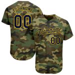 Personalized Navy Gold Camo Salute to Service Baseball Jersey 2 Personalized Camo Navy-Gold Salute To Service Baseball Jersey