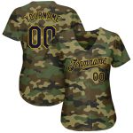 Personalized Navy Gold Camo Salute to Service Baseball Jersey 2 Personalized Camo Navy-Gold Salute To Service Baseball Jersey