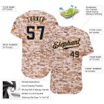 Personalized Navy Gold Camo Salute to Service Baseball Jersey for Fans Personalized Camo Navy-Gold Salute To Service Baseball