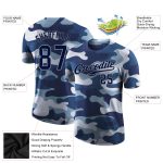 Custom Camo Navy-Gray Salute to Service Performance T-Shirt for Men and Women Personalized Camo Navy-Gray Performance Salute