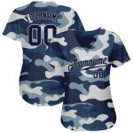 Personalized Navy Gray Camo Baseball Jersey - Salute To Service Edition Personalized Camo Navy-Gray Salute To Service Baseball