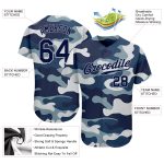 Personalized Navy Gray Camo Baseball Jersey - Salute To Service Edition Personalized Camo Navy-Gray Salute To Service Baseball
