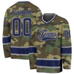 Personalized Camo Hockey Jersey - Navy-Gray Salute To Service Design Personalized Camo Navy-Gray Salute To Service Hockey