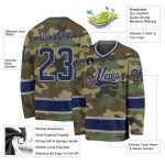Personalized Camo Hockey Jersey - Navy-Gray Salute To Service Design Personalized Camo Navy-Gray Salute To Service Hockey