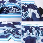 Custom Team Name and Number Navy-Light Blue Camo Basketball Shorts - Personalized Salute to Service Style Personalized Camo