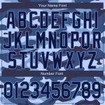 Custom Personalized 3D Camo Navy Light Blue Ocean Camouflage Varsity Letterman Jacket with Name and Number Personalized Camo