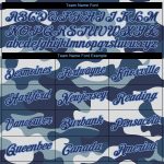 Custom Navy-Light Blue Camo Long Sleeve Performance T-Shirt with Name and Number - Salute to Service Personalized Camo Navy-Light