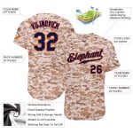 Personalized Camo Navy and Old Gold Salute to Service Jersey Baseball Personalized Camo Navy-Old Gold Salute To Service Baseball
