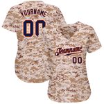 Custom Name Number Camo Navy-Orange Baseball Jersey - Personalized Authentic Salute To Service Team Jersey Personalized Camo