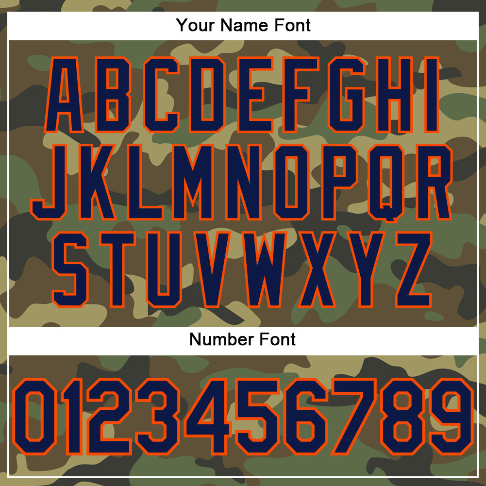 Personalized Camo Navy-Orange Performance Salute To Service T-Shirt Team Custom Name and Number Custom Name and Number Salute To Service T-Shirt Navy Orange Camo Performance Gear Personalized Camo Navy-Orange Performance - Image 4
