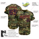 Personalized Navy-Orange Camo Baseball Jersey for Salute to Service Personalized Camo Navy-Orange Salute To Service Baseball
