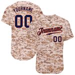 Personalized Navy Orange Camo Salute to Service Baseball Jersey Personalized Camo Navy-Orange Salute To Service Baseball